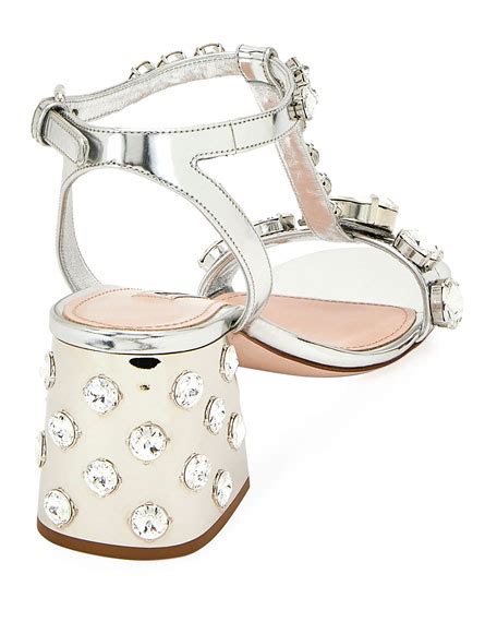 miu miu rhinestone sandals|women's miu mi u sandals.